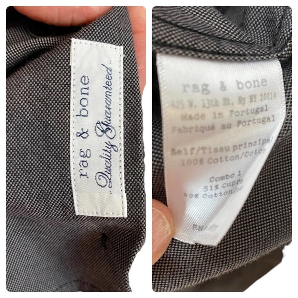 Rag and Bone Dark Gray Mens Button Down Long Sleeve Dress Shirt Sz 14 1/2 - Picture 3 of 5